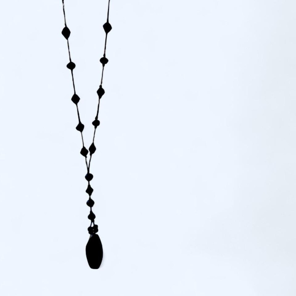 Elegant Black Beaded Necklace